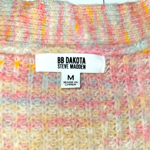 BB DAKOTA Pastel Rainbow Cottagecore Girlhoodcore Wool Blend Knit Cardigan - Picture 7 of 9